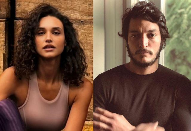 Na montagem aparece Débora Nascimento do lado esquerdo, e Allan Souza do lado direito