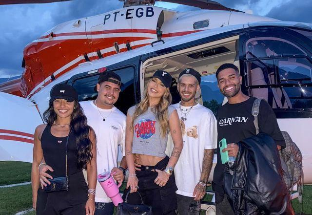 Virginia, Zé Felipe, Lucas Guedes, Rafa Ucmann, Hebert e seu empresário, João Vitor