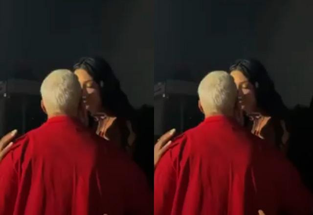Belo beijando a Rayane Figliuzzi no Carnaval.