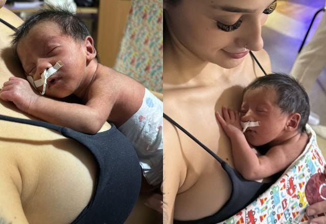 Bia Miranda comemora evolução da filha prematura: "Primeira vez"