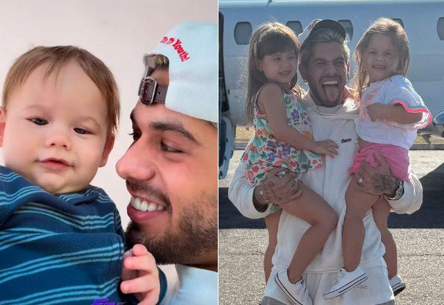 Zé Felipe com os filhos