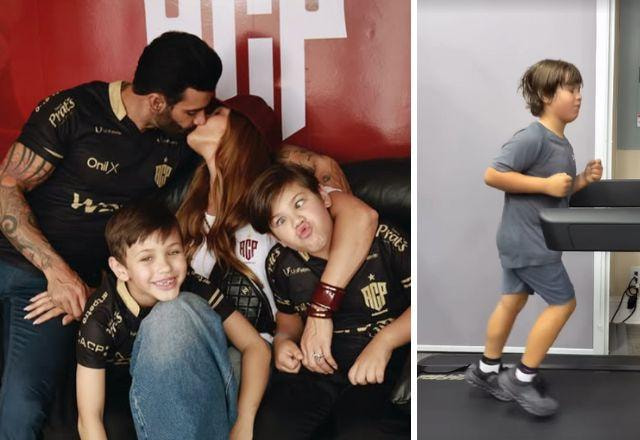 Filho de Andressa Suita treina e faz seu próprio ovo frito
