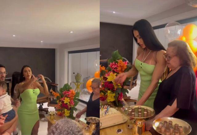 Gracyanne Barbosa celebra aniversário da mãe de Belo com festa especial
