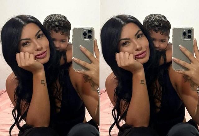 Rayane Figliuzzi e o filho