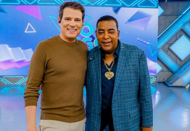 Celso Portiolli e convidado na foto