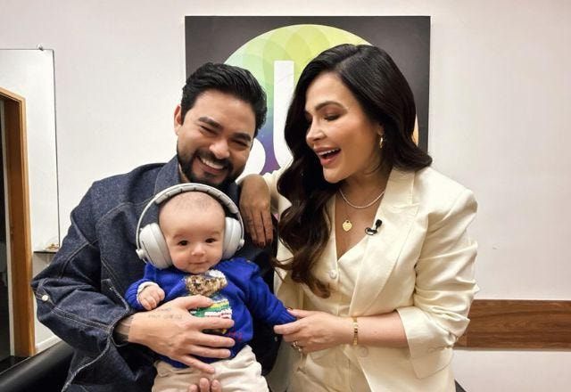 Yudi Tamashiro e Mila Braga com o filho, Davi