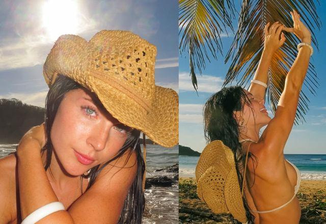 Jade Picon exibe shape em viagem de verão