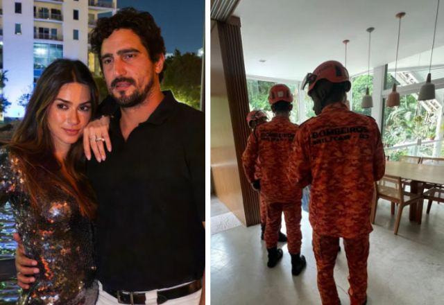 Thaila e Renato posam para foto.