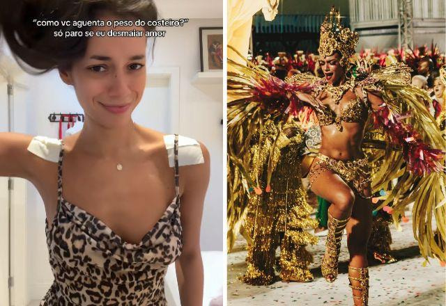 Alane Dias no desfile para a Grande Rio.