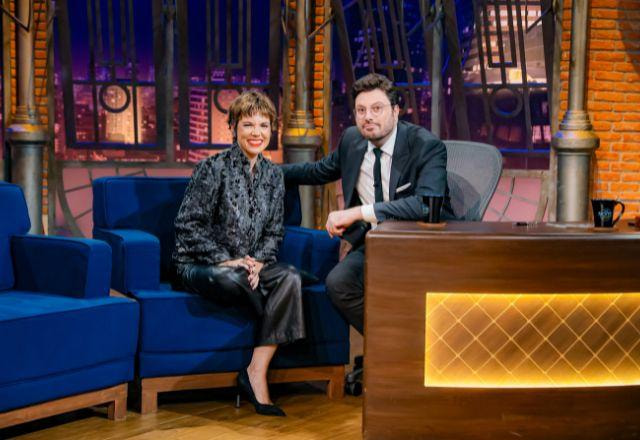 Gloria Vanique e Danilo Gentili no The Noite