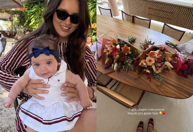 Rafa Kalimann mostra surpresa de Nattan no Dia da Mulher e brinca: "Poucos buquês"