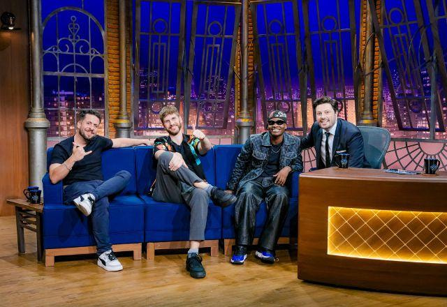 Mauricio Meirelles, Paul Cabannes, Baptista Miranda e Danilo Gentili no The Noite