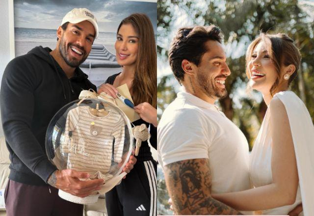 Na foto temos Bil Araujo e Adriana Yanca grávida