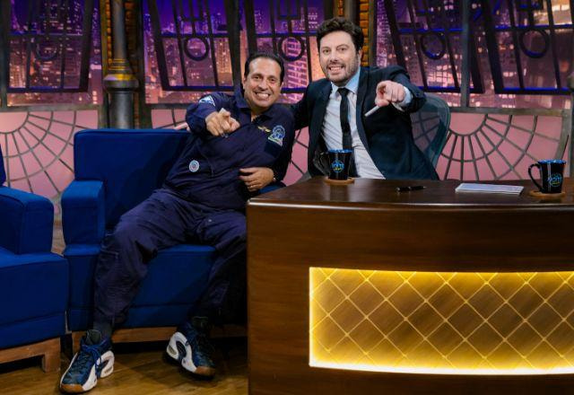 Marcos Palhares e Danilo Gentili no The Noite