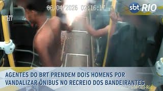Agentes do BRT prendem dois homens por vandalizar ônibus no Recreio dos Bandeirantes Agentes do BRT prendem dois homens por vandalizar ônibus no Recreio dos Bandeirantes