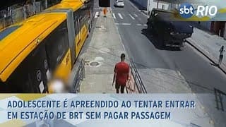 Adolescente é apreendido ao tentar entrar em estação de BRT sem pagar passagem Adolescente é apreendido ao tentar entrar em estação de BRT sem pagar passagem