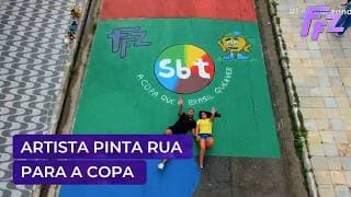 Artista pinta rua em Praia Grande para a Copa e viraliza | Fofocalizando 18/05/26 Artista pinta rua em Praia Grande para a Copa e viraliza | Fofocalizando 18/05/26