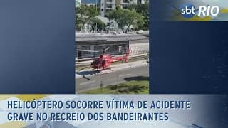 Helicóptero socorre vítima de acidente grave no Recreio dos Bandeirantes Helicóptero socorre vítima de acidente grave no Recreio dos Bandeirantes