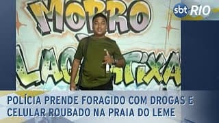 Polícia prende foragido com drogas e celular roubado na Praia do Leme Polícia prende foragido com drogas e celular roubado na Praia do Leme