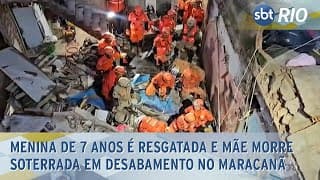 Menina de 7 anos é resgatada e mãe morre soterrada em desabamento no Maracanã Menina de 7 anos é resgatada e mãe morre soterrada em desabamento no Maracanã