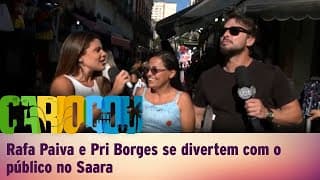 Rafa Paiva e Pri Borges se divertem com o público no Saara Rafa Paiva e Pri Borges se divertem com o público no Saara