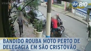 Bandido rouba moto perto de delegacia em São Cristóvão Bandido rouba moto perto de delegacia em São Cristóvão