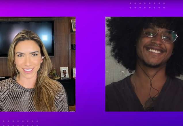 Patricia Abravanel e Everton Viana durante entrevista no YouTube