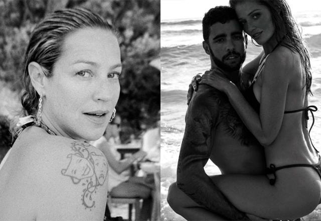 montagem mostra foto de luana ao lado de foto de pedro e cintia