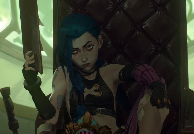 Imagem de Jinx, uma das protagonistas de Arcane e campeã do League of Legends