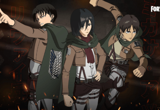 Fortnite: Skins de Eren, Levi e Mikasa já estão disponíveis