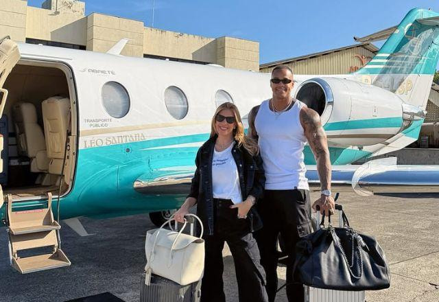 Lore Improta aparece ao lado de Léo Santana e jatinho luxuoso