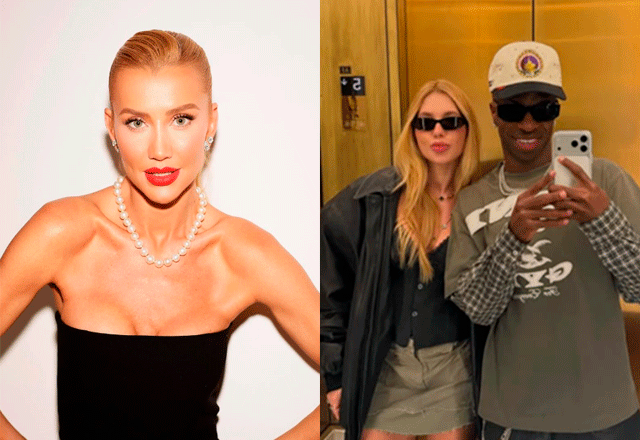 foto de ana paula siebert ao lado de foto de virginia e vini jr