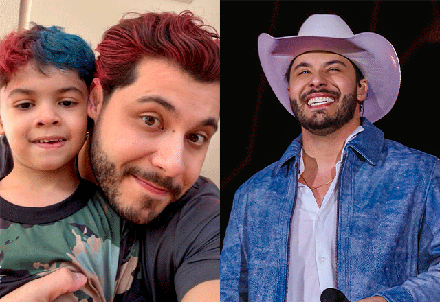 Murilo Huff e Murilo Huff ao lado do filho