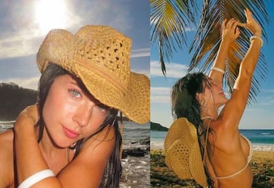 Jade Picon posa de biquíni e exibe shape em praias paradisíacas