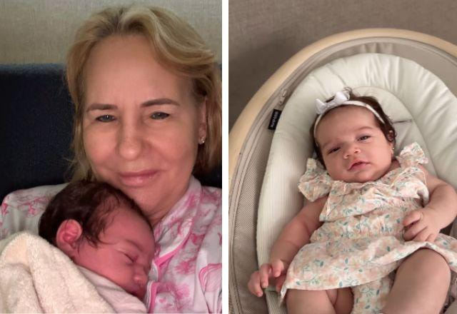 Genilda Fernandes posa com a bebê Zuza.