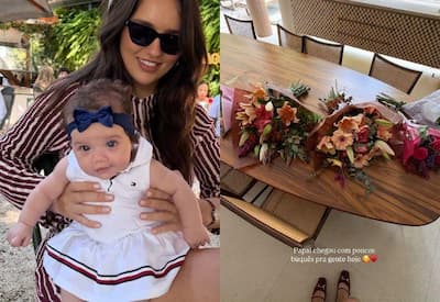 Rafa Kalimann mostra surpresa de Nattan no Dia da Mulher e brinca: "Poucos buquês"