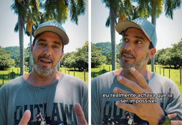 André Marques em vídeo com jardim ao fundo e dia ensolarado.
