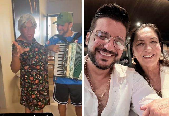 Margareth e Danilo tiram selfie juntos.