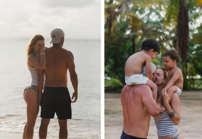 Gabriela Morais e Túlio Dek curtem viagem em família na Bahia