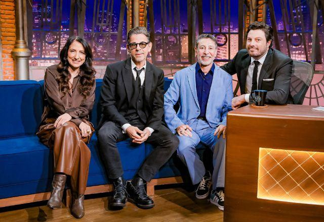Cássio Scapin, Flávia Garrafa e Taumaturgo Ferreira e Danilo Gentili no The Noite